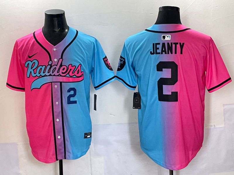 Men 2025 Oakland Raiders #2 Jeanty Blue pink Nike Limited NFL Jersey 005->oakland raiders->NFL Jersey